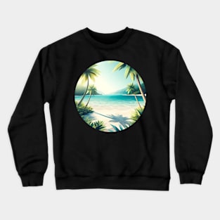 Low Poly Tropical Beach Crewneck Sweatshirt